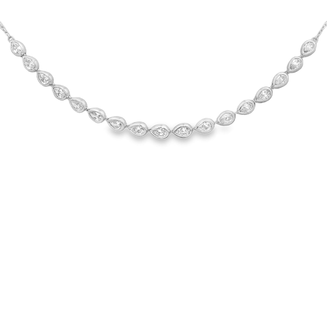 Pear Bezel Line Necklace