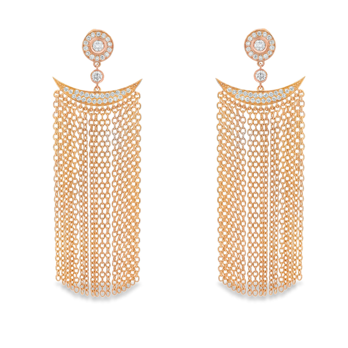 Diamond fringe earrings