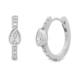 Load image into Gallery viewer, Bezel Pear Diamond Earrings
