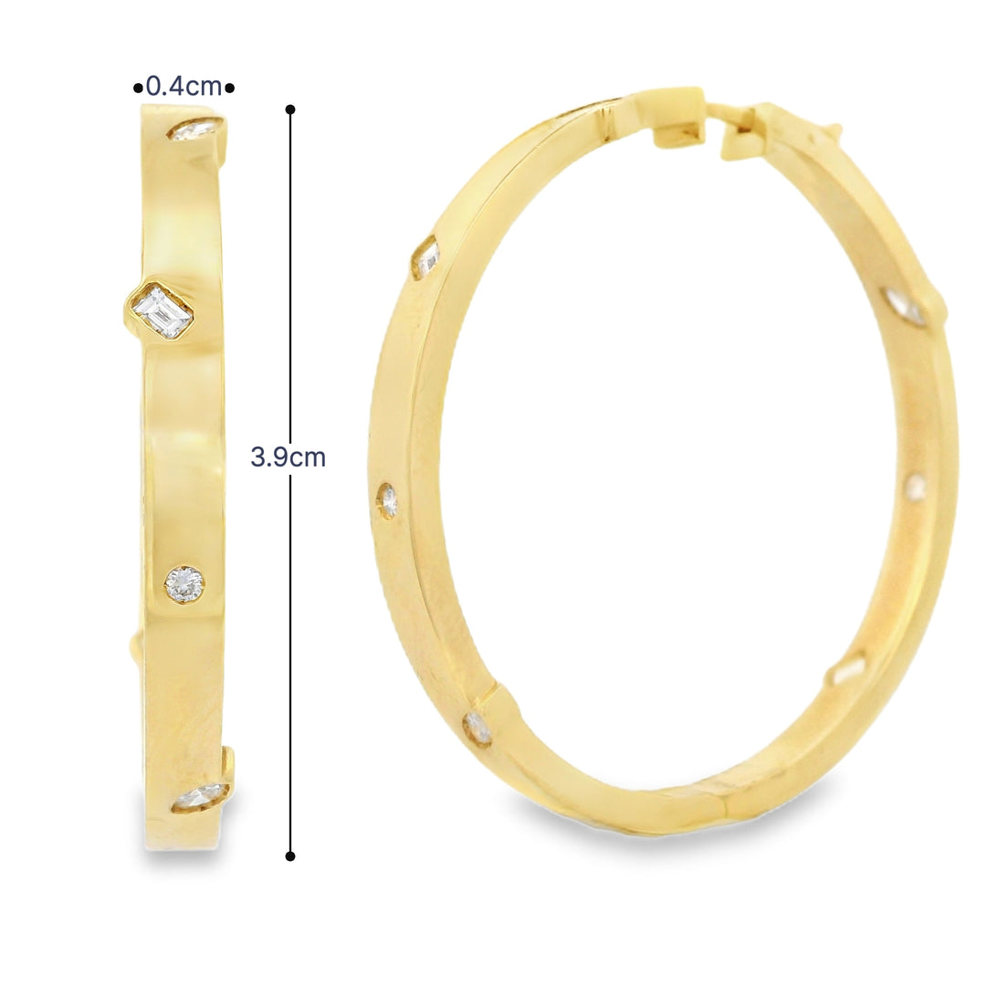 Scattered Diamonds Hoops