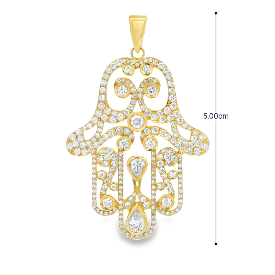 Diamond Hamsa Pendant