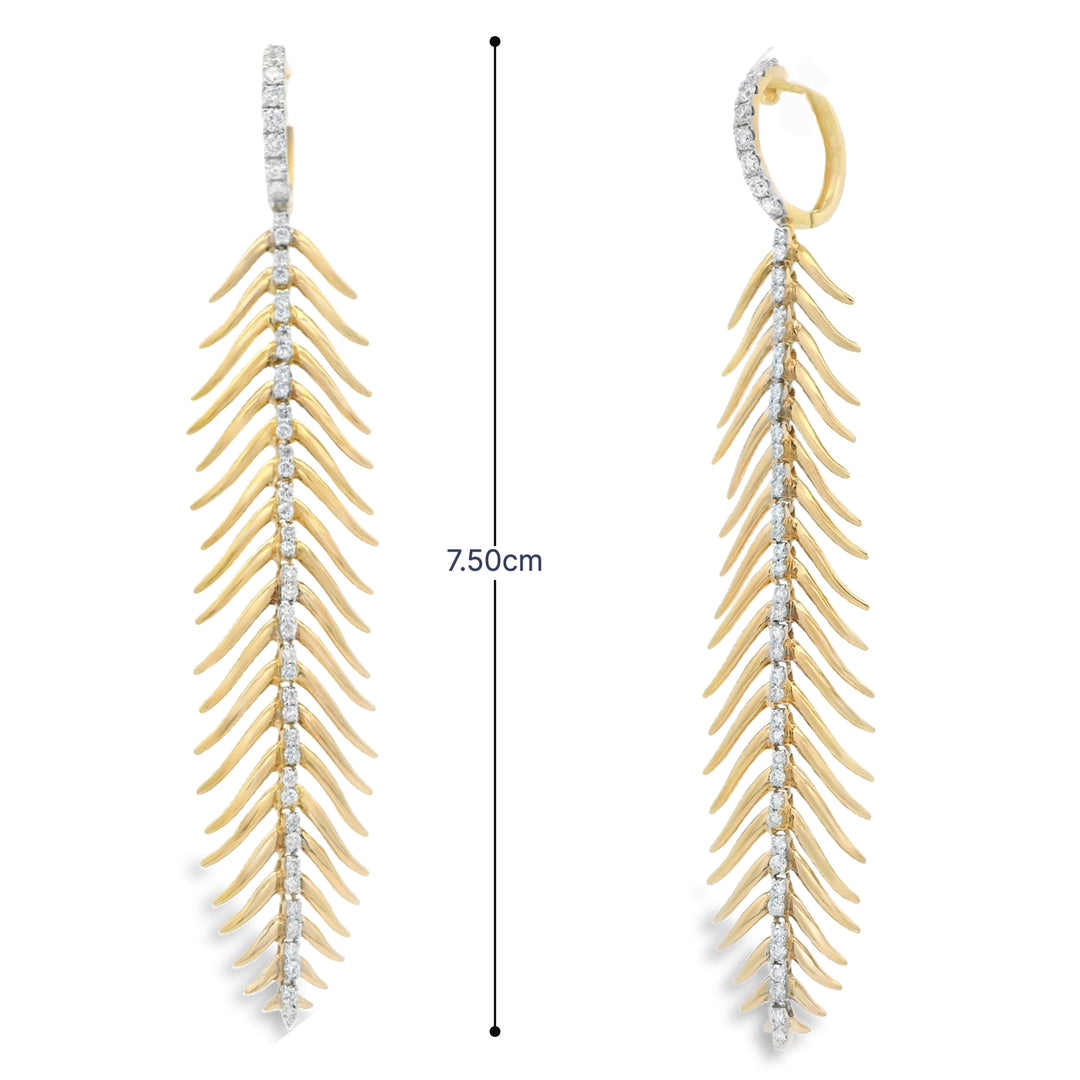Diamond Feather Stroke Earrings