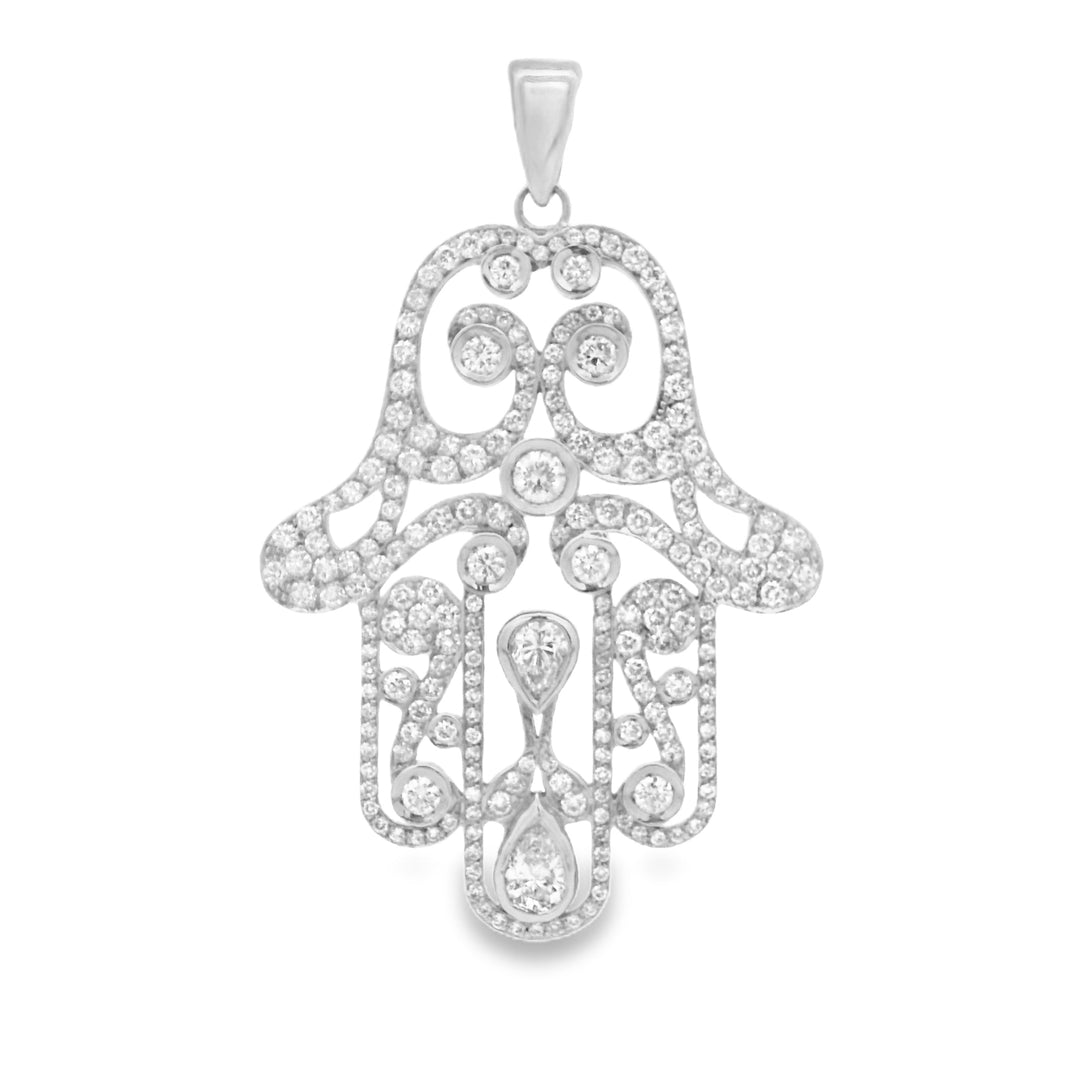 Diamond Hamsa Pendant