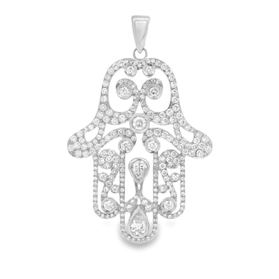 Diamond Hamsa Pendant