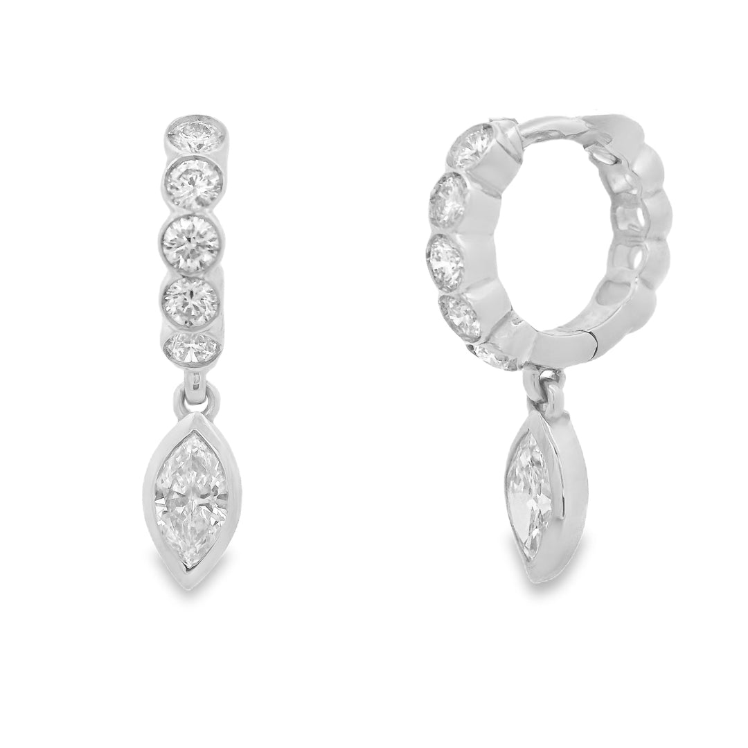 Bezel Marquise Huggies
