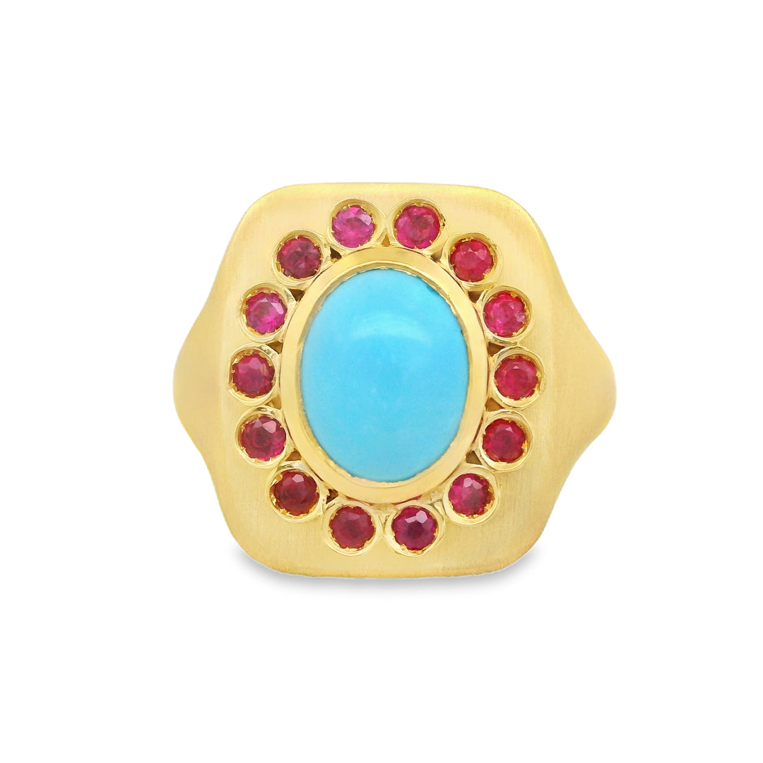 Ruby Bloom Signet Ring