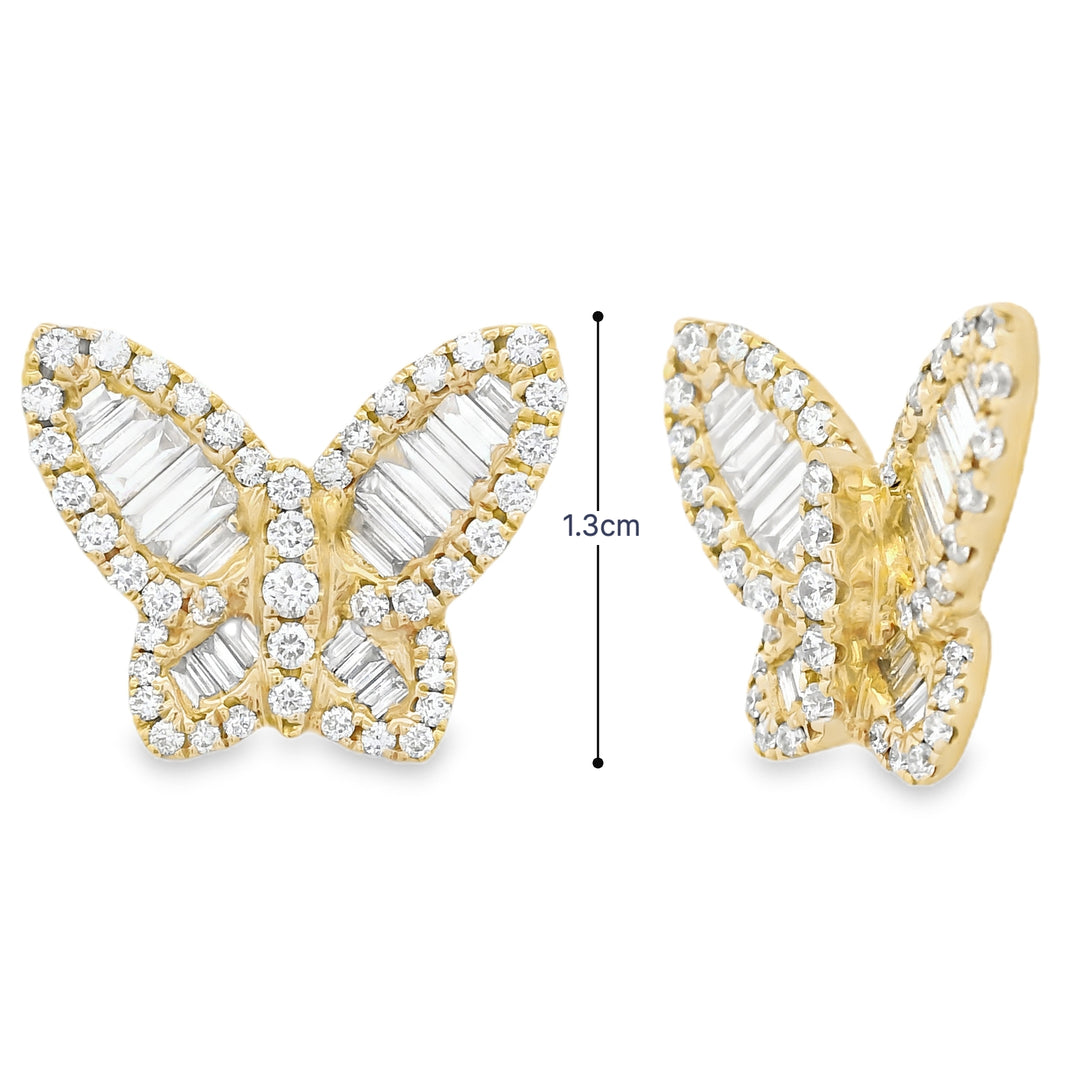 Butterfly Baguette Earrings