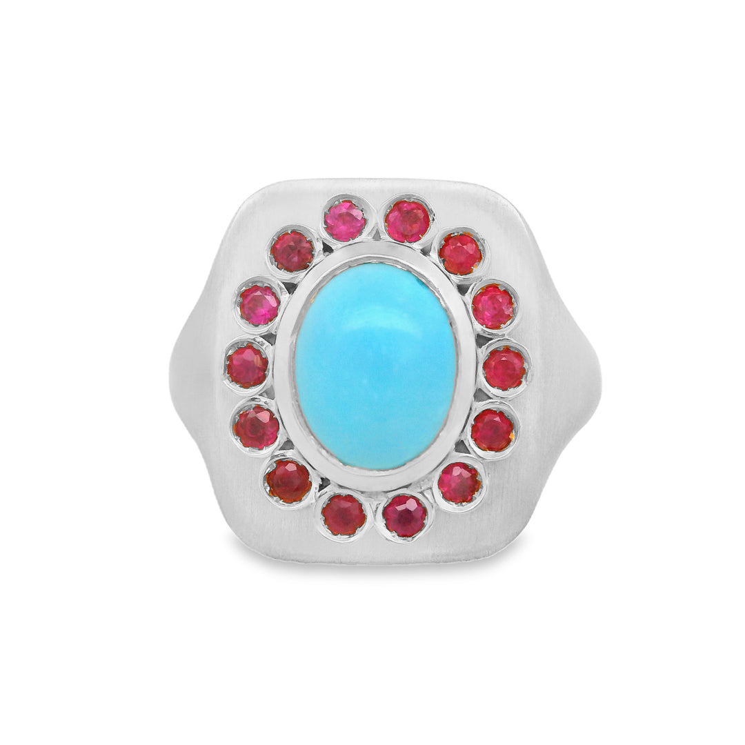 Ruby Bloom Signet Ring
