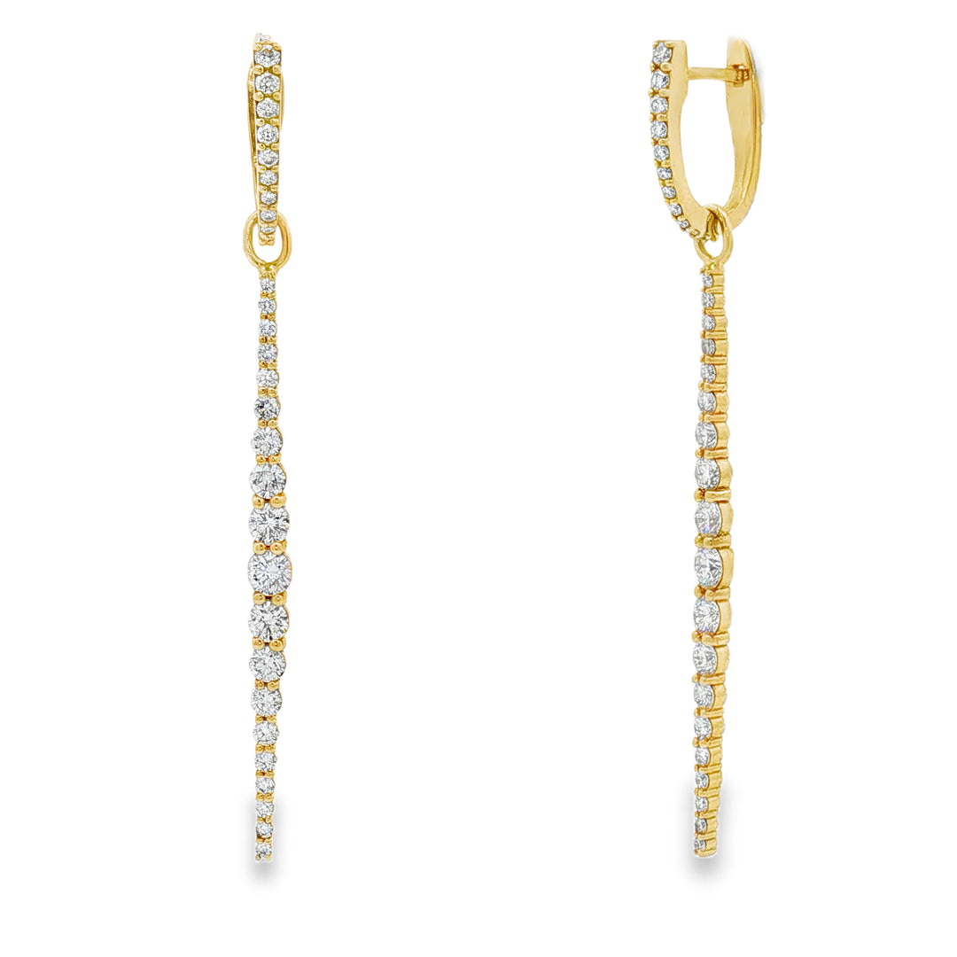 Detachable Diamond Row Earrings
