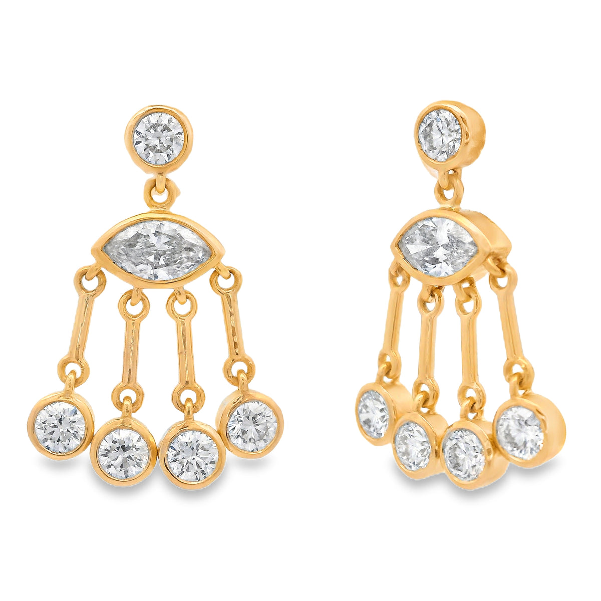 Nomad diamond bone earrings