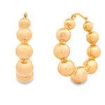 Load image into Gallery viewer, Chunky Gold Beaded Hoops

