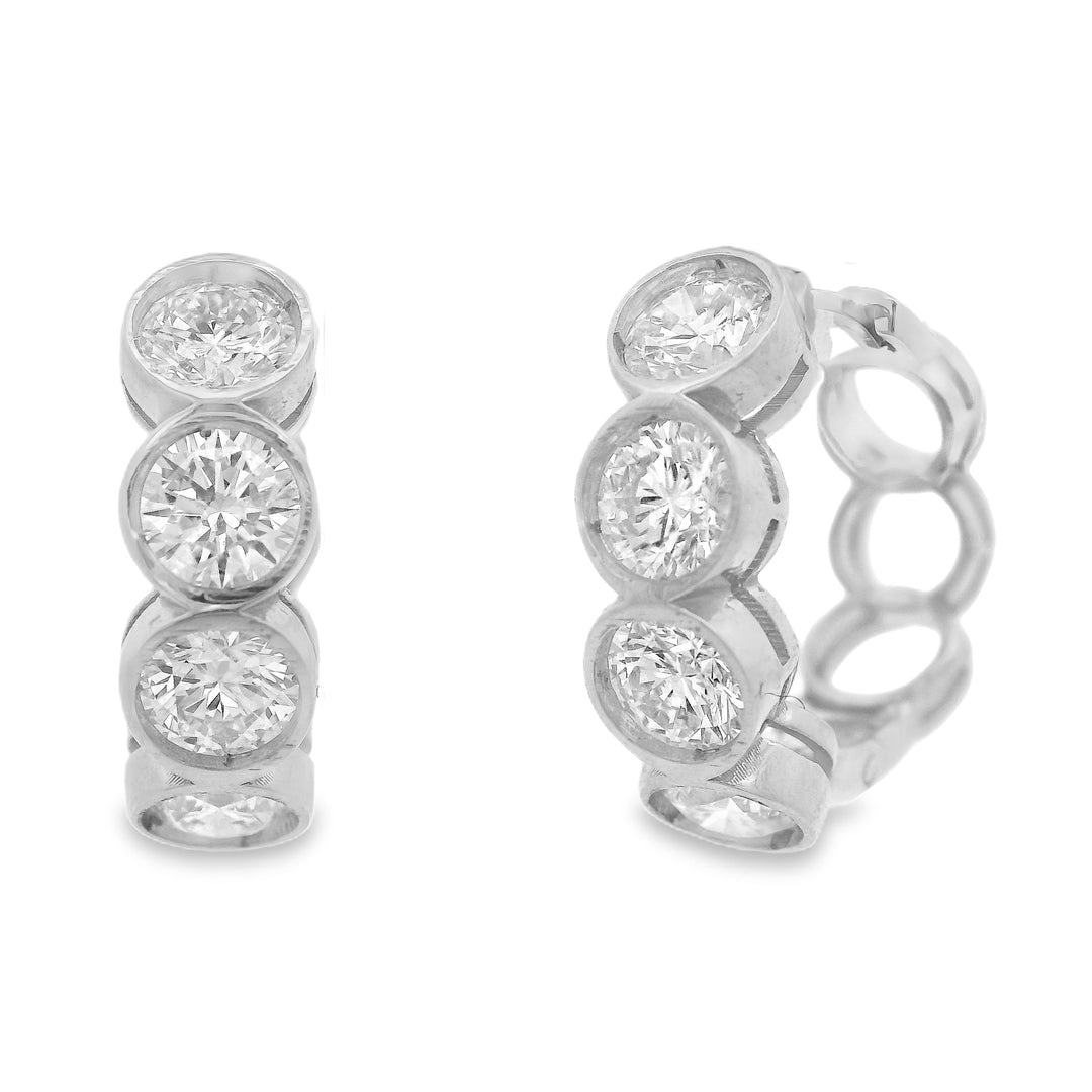 Bezel Diamond Huggies
