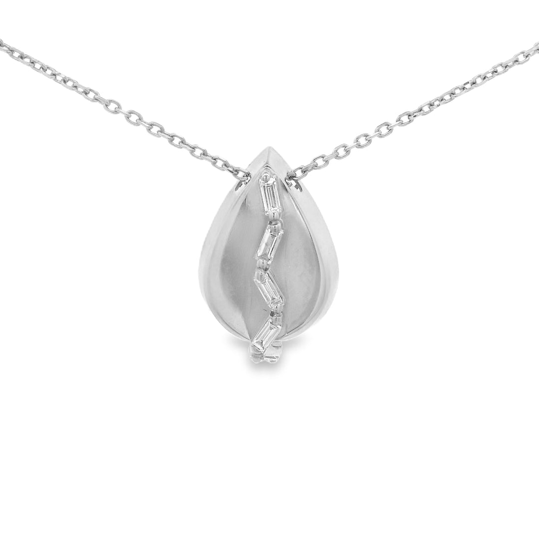 Gold Teardrop Baguette Pendant