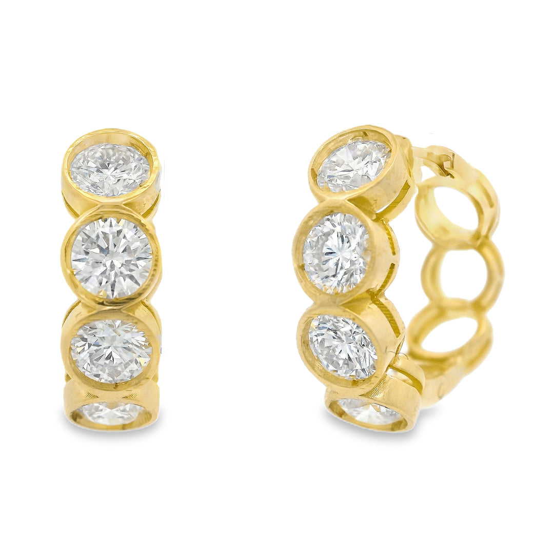 Bezel Diamond Huggies