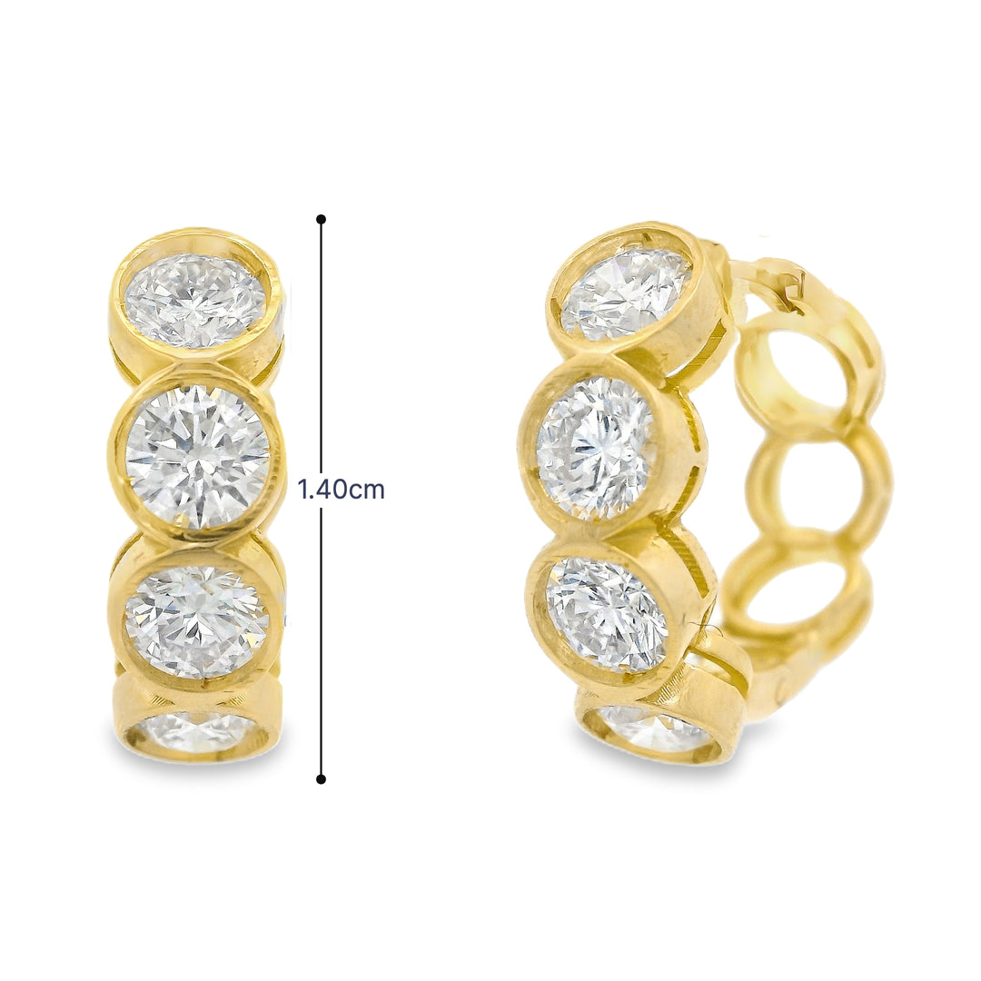 Bezel Diamond Huggies