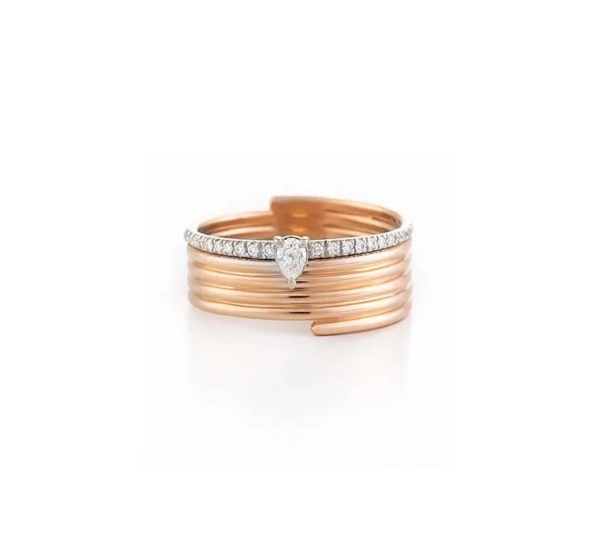Pear Diamond Band Ring