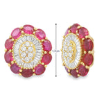 Load image into Gallery viewer, Oval Rubies Diamond Earrings

