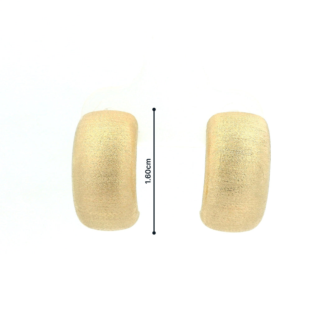 Satin Finish Gold Hoop Earrings