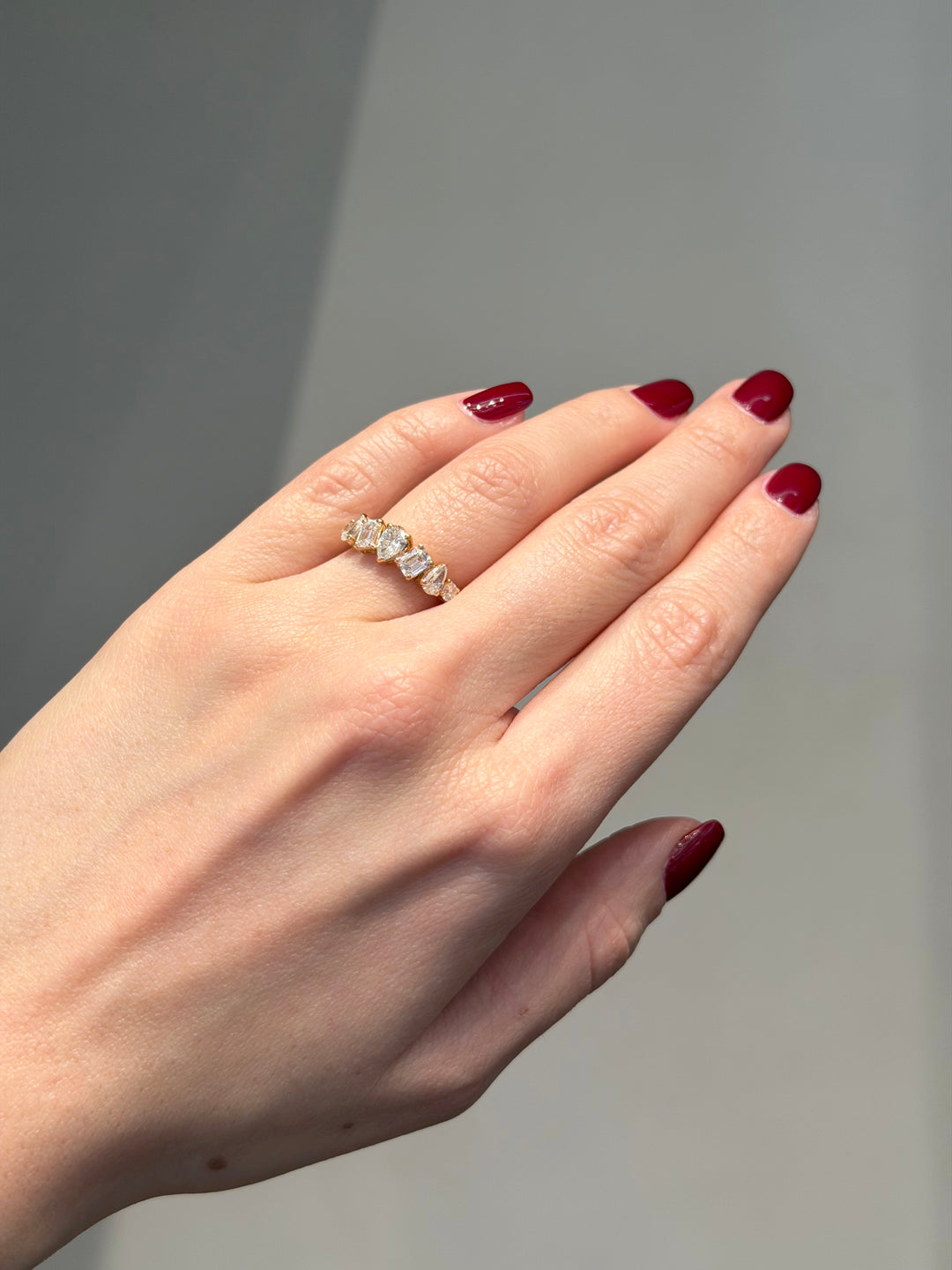 Multi-Shape Half Eternity Band