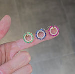 Load and play video in Gallery viewer, Emerald &amp; Diamonds Halo Hoops
