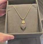 Load and play video in Gallery viewer, Dove &amp; Brown Diamond Heart Pendant
