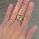 Load and play video in Gallery viewer, Gold &amp; Emeralds Harmony Ring
