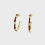 Load and play video in Gallery viewer, Enamel &amp; Diamonds Pattern Hoops
