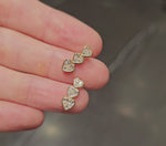 Load and play video in Gallery viewer, Triple-Heart Illusion Diamond Earrings
