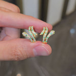 Load and play video in Gallery viewer, Emerald &amp; Diamond Snake Hoops
