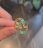 Load and play video in Gallery viewer, Gold &amp; Emeralds Harmony Ring
