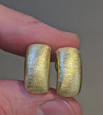 Load and play video in Gallery viewer, Satin Finish Gold Hoop Earrings
