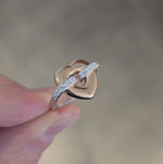 Load and play video in Gallery viewer, Gold &amp; Diamond Heart Ring
