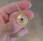 Load and play video in Gallery viewer, Gold-Brushed Evil Eye Necklace
