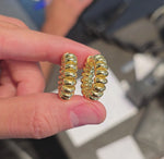 Load and play video in Gallery viewer, Ribbed Gold Hoops
