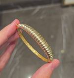 Load and play video in Gallery viewer, Ribbed Gold Bracelet
