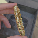 Load and play video in Gallery viewer, Chunky Ribbed Gold Bracelet

