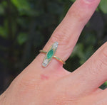 Load and play video in Gallery viewer, Canoe Diamond &amp; Emerald Ring
