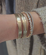Load and play video in Gallery viewer, Cut-Cornered Matte Diamond Bangle

