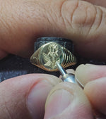 Load and play video in Gallery viewer, Hand-Engraved Mini Signet Ring
