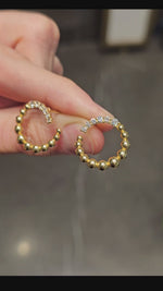 Load and play video in Gallery viewer, Rounded Beaded &amp; Diamond Earrings
