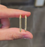 Load and play video in Gallery viewer, Single Row Rectangular Hoops Medium Size
