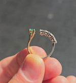 Load and play video in Gallery viewer, Emerald &amp; Ovals Semi-Band Ring
