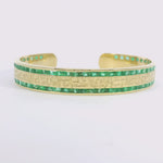 Load and play video in Gallery viewer, Emerald Baguettes Ayat Al Kursi Bangle
