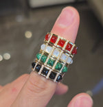 Load and play video in Gallery viewer, Agate Pyramids Ring
