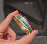 Load and play video in Gallery viewer, Emerald Baguette Channel-Set Bracelet
