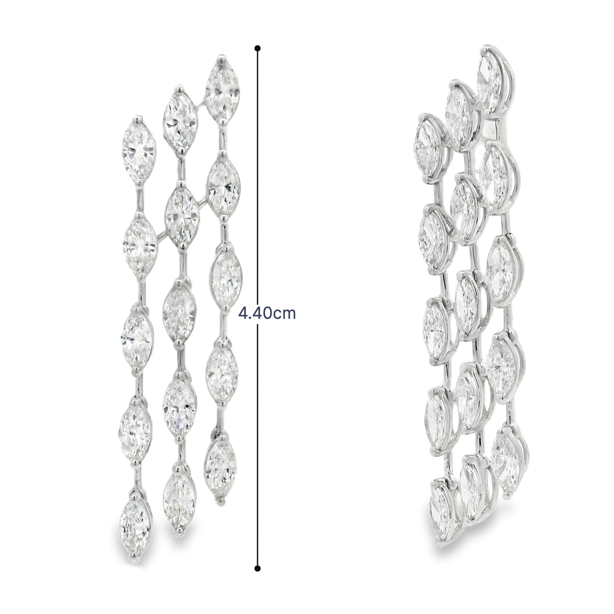 Triple marquise cascade earrings