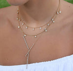 Load image into Gallery viewer, Dangling Pear Diamonds on Bubbles Chain
