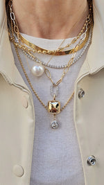 Load image into Gallery viewer, Box'ed Necklace with Paperclip Chain
