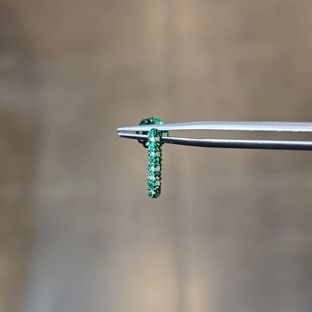 Emerald Confetti Tube Hoops (Small Model)