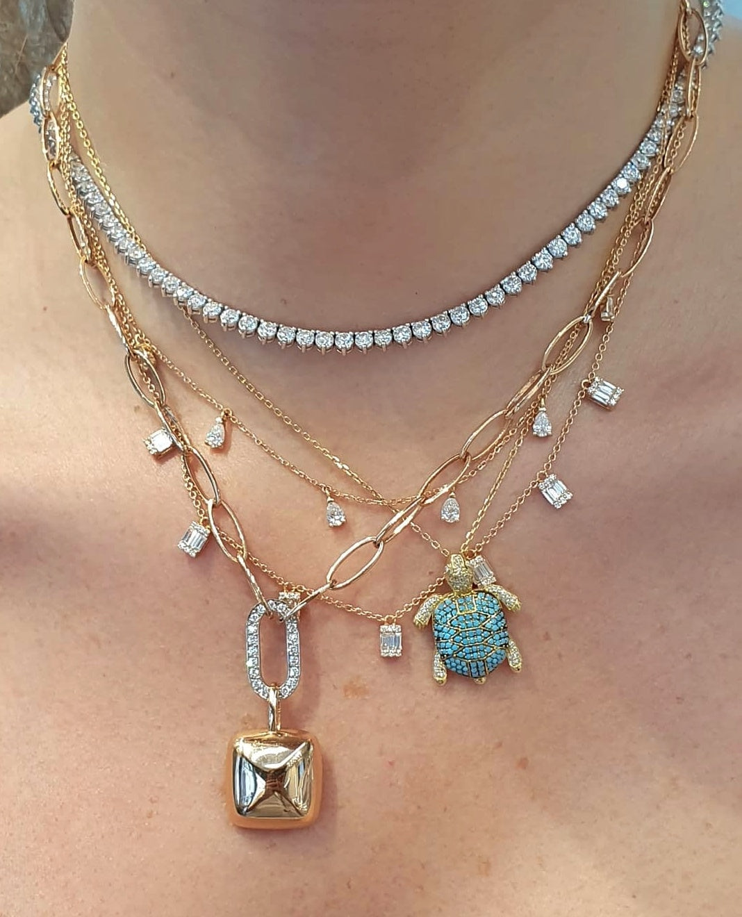 Box'ed Necklace with Paperclip Chain